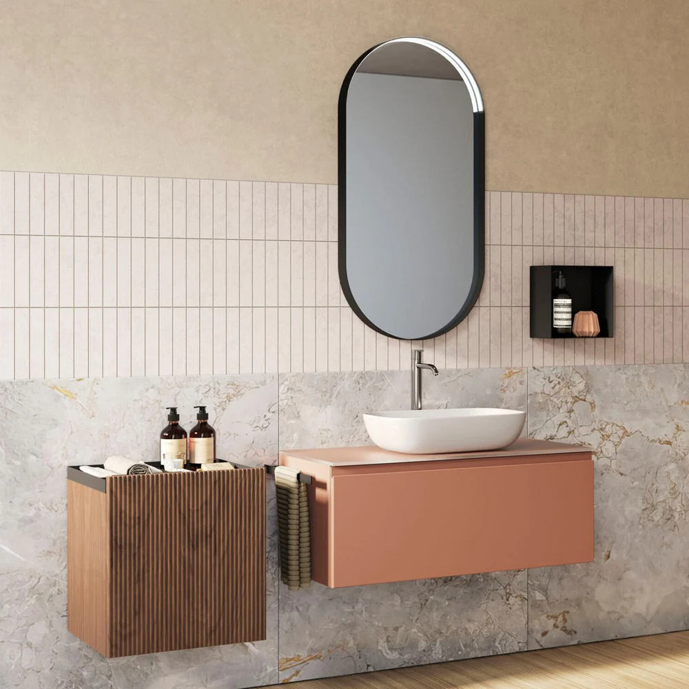 Gea 13 - Mobile da bagno sospeso con vano portaoggetti