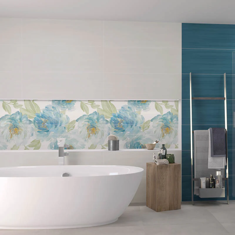 Glow Peony Ice - Rivestimento Elegante Decorato Floreale 33x100 - Image 4