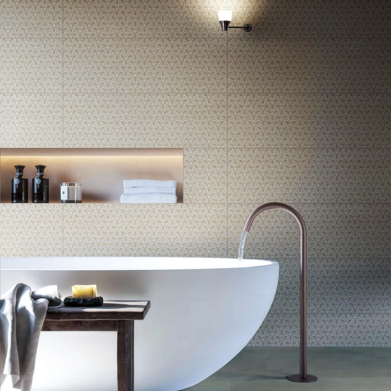 Indira Linfa Cream - Rivestimento con Decoro Geometrico 33x100
