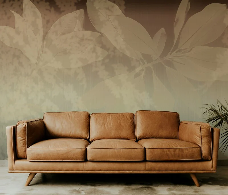 Jade Beige - Carta da Parati di Design Floreale