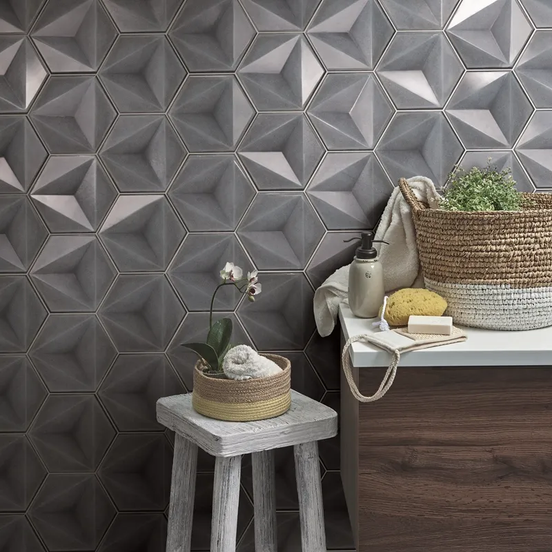Karma Hexagon Grigio – Rivestimento Ceramico Esagonale Lucido 15x17 - Image 3