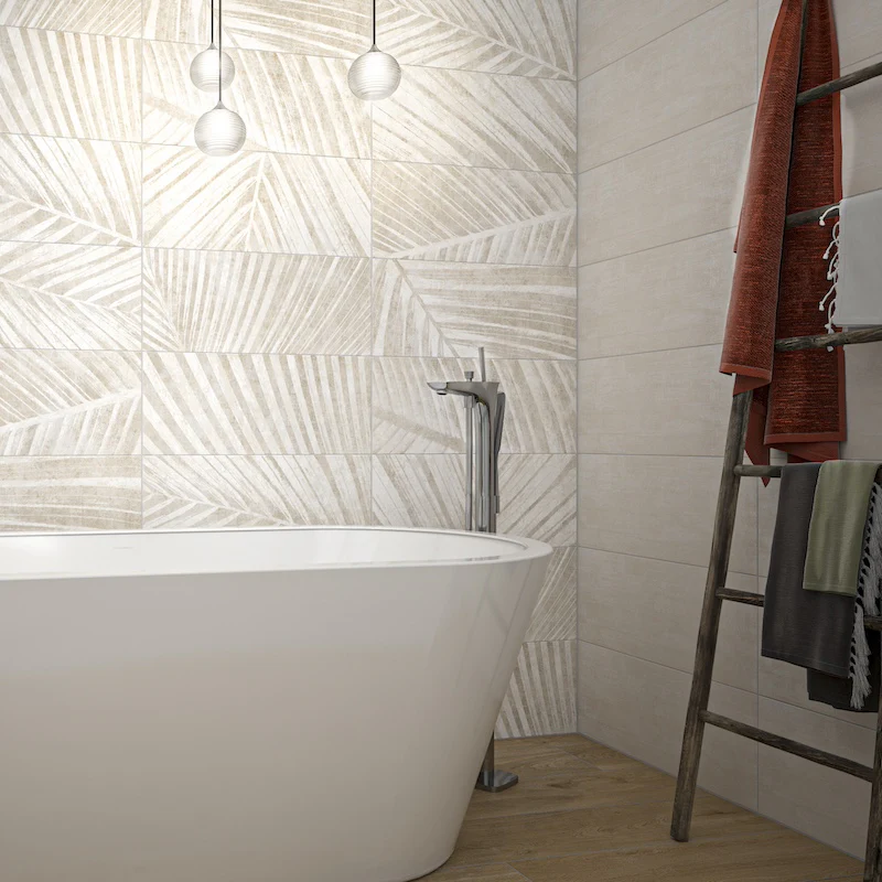 Ki Match Kenzia Beige - Rivestimento Effetto Carta da Parati 25x60