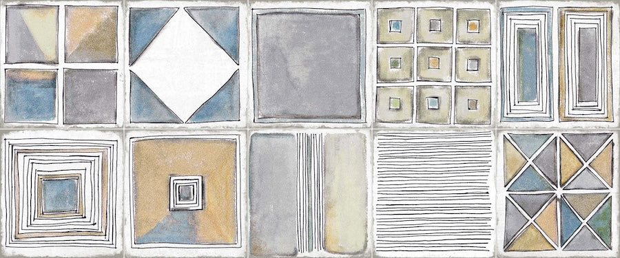 Ki Match Sketch Uni - Rivestimento Decoro Geometrico Multicolor 25x60 - Image 2
