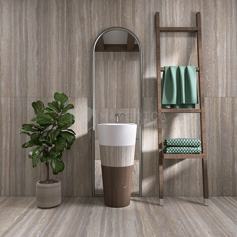 La Geoteca Travertino Greige - Gres Porcellanato Effetto Pietra Naturale 120x120
