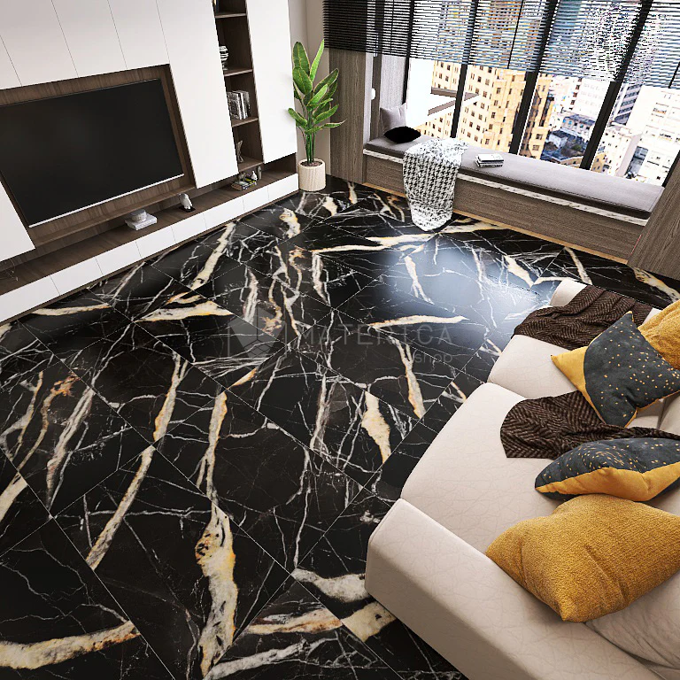 La Marmoteca Golden Carbon Soft - Gres Porcellanato Effetto Marmo Opaco 60x120