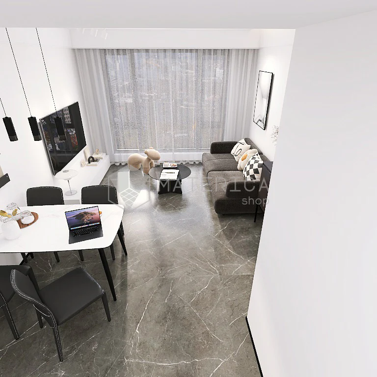 La Marmoteca Grey Stone Lux - Gres Effetto Marmo Lucido 120x120