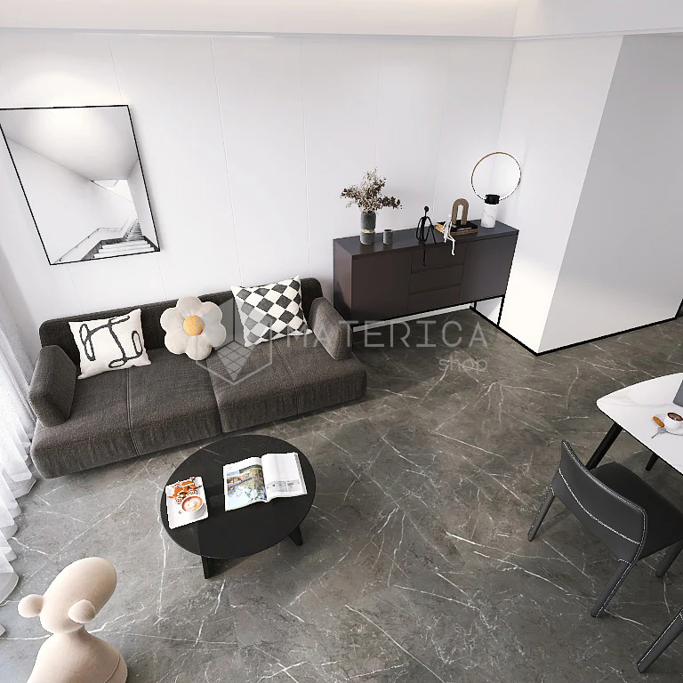 La Marmoteca Grey Stone Nat. Ptech - Gres Effetto Marmo Opaco 120x120