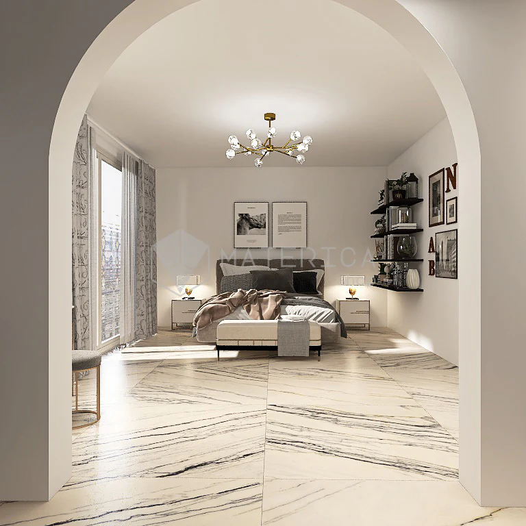 La Marmoteca Pearl Deluxe Lucido - Gres Effetto Marmo Lucido 120x120