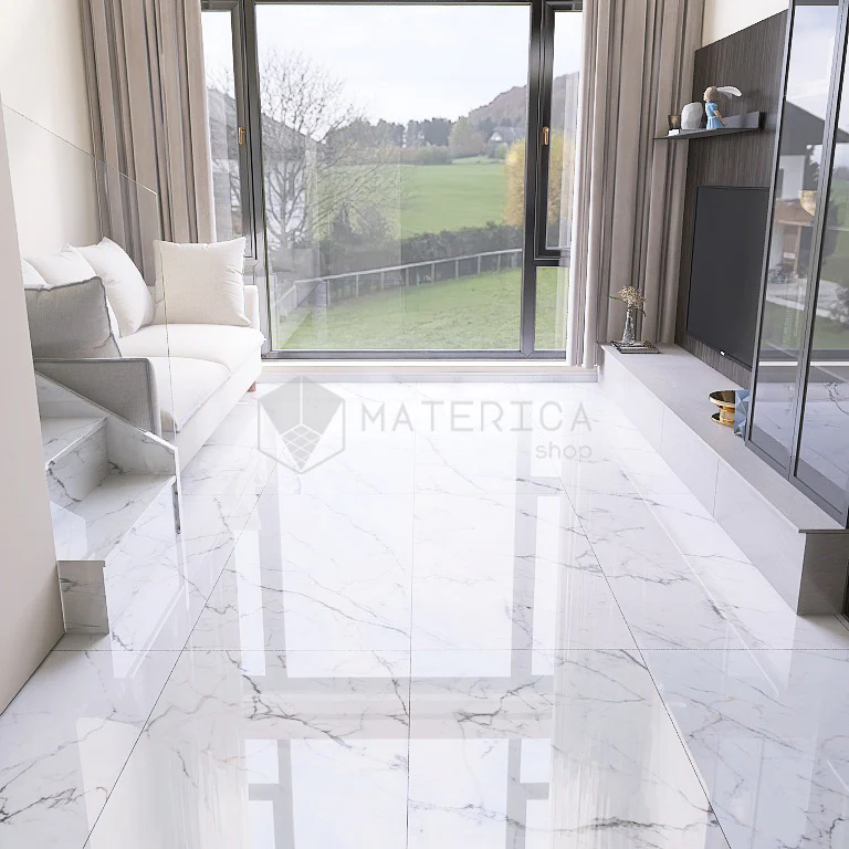La Marmoteca Statuario Spider Lux3D - Gres Porcellanato Effetto Marmo lucido 60x120 - Image 5