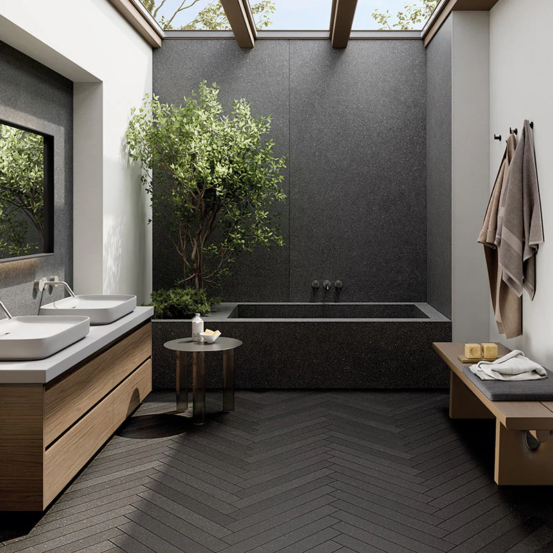 Lavica Anthracite R10 - Gres effetto pietra lavica 7.5x60