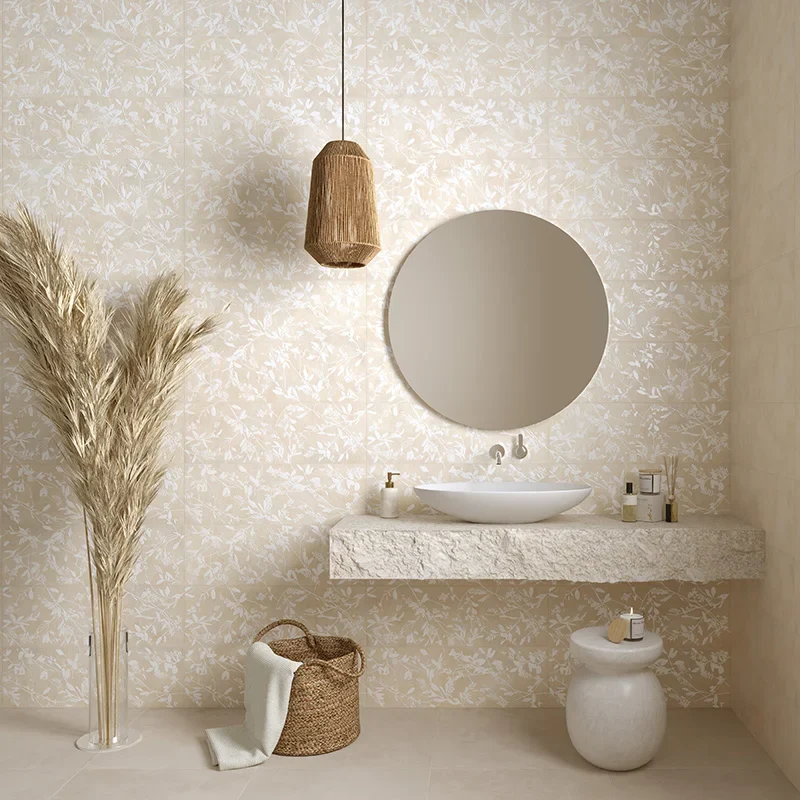 Lime Decoro 3D Lacy Sand - Rivestimento Decorato Floreale 25x75