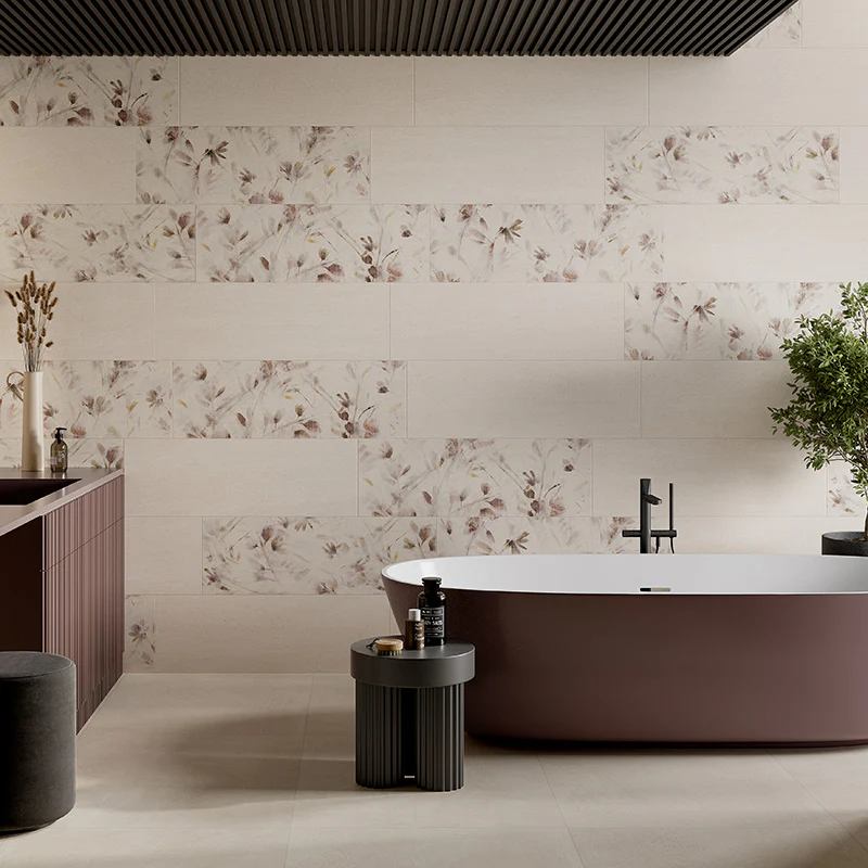 Ludostone Oasi Coral - Rivestimento Decorato Floreale 33x100 rettificato