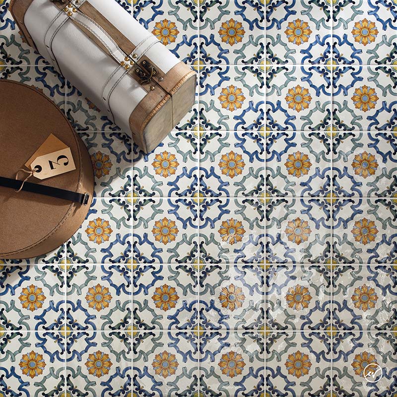 Maioliche 3 - Gres Porcellanato Decorato 15x15 Stile Vietri