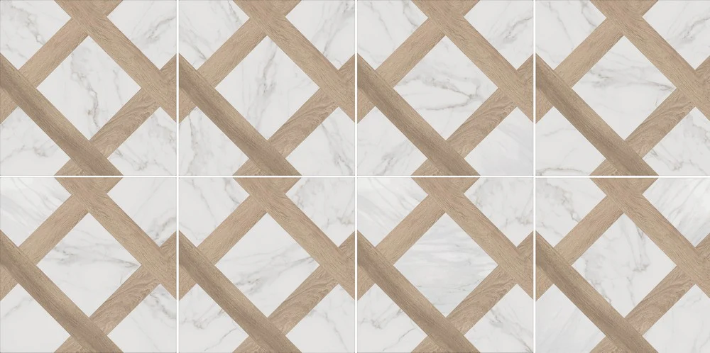 Marble & Wood Decoro 1 - Gres Porcellanato effetto Marmo e Legno 25x25 - Image 3