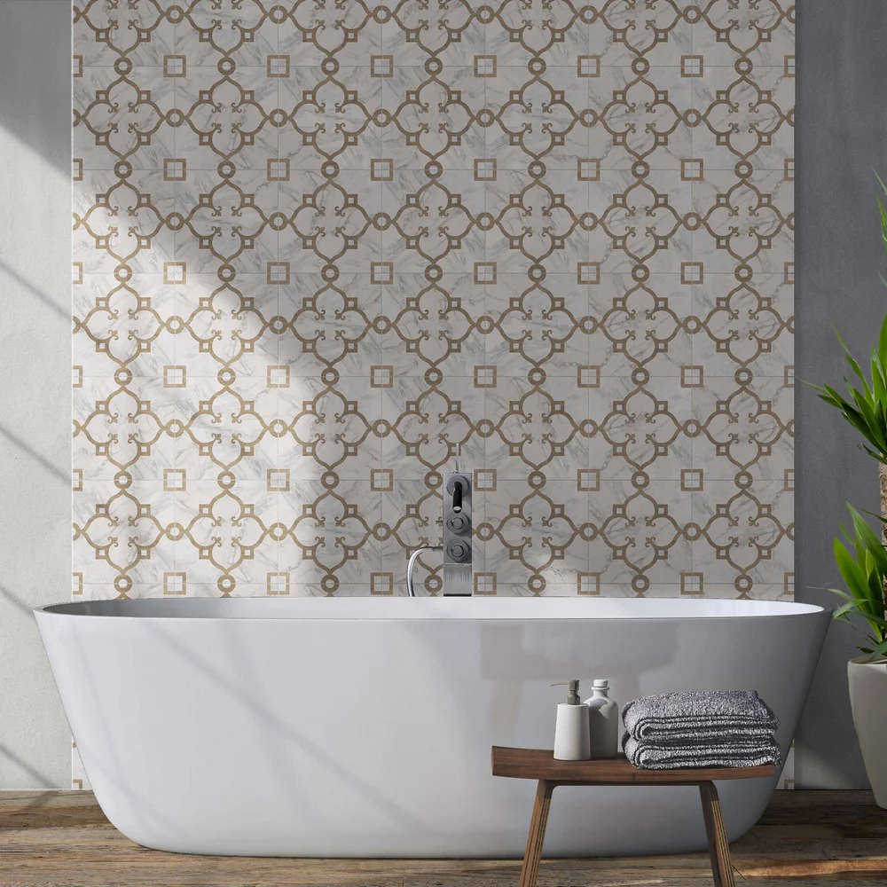 Marble & Wood Decoro 2 - Gres Porcellanato 25x25
