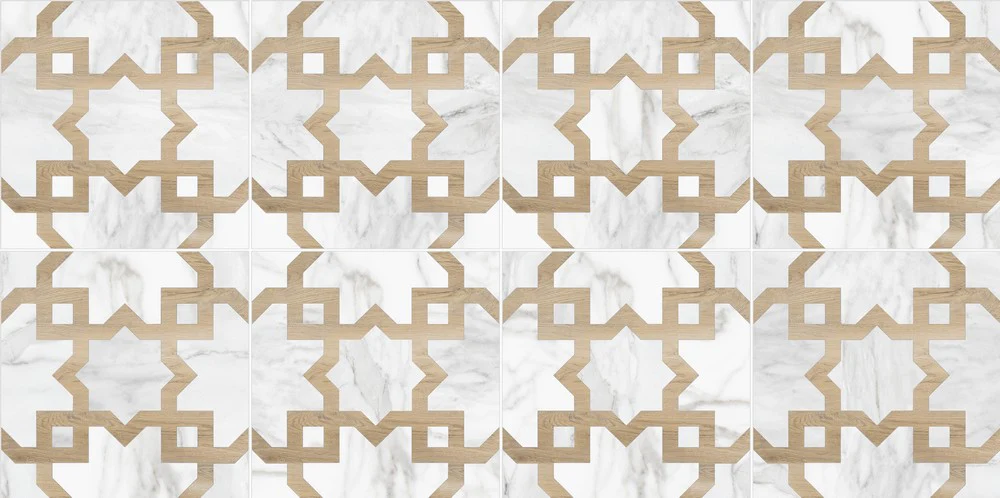 Marble & Wood Decoro 4 - Gres Porcellanato 25x25 - Image 3