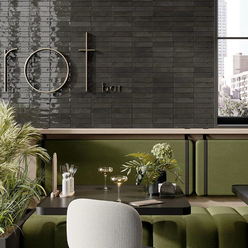 Marrakech Black - Gres Effetto Mattoncino Lucido 5x20