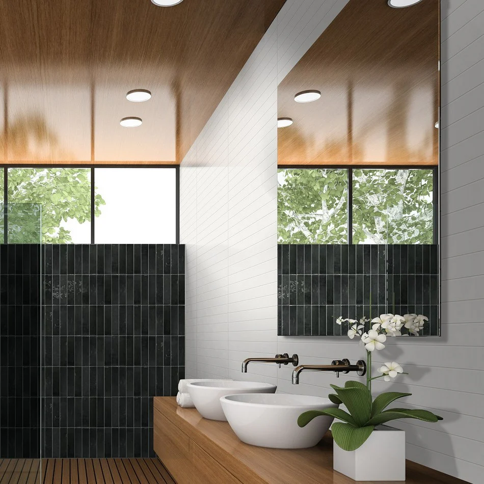 Memory Black Glossy - Gres Porcellanato Effetto Mattoncino 6x25
