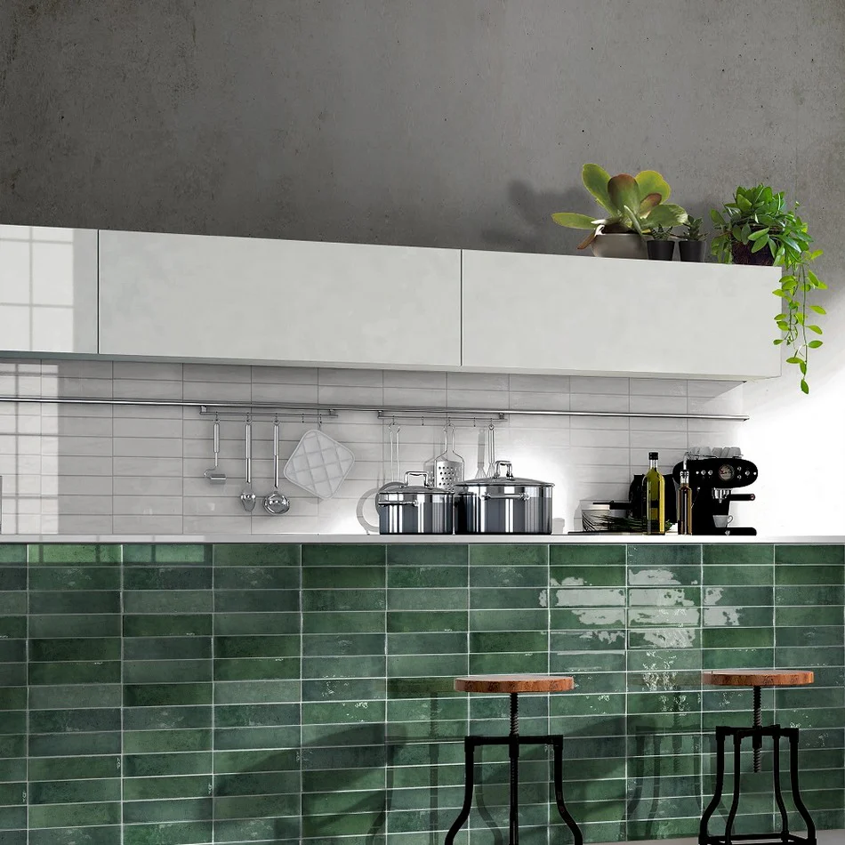 Memory Moss Green Glossy - Gres Porcellanato Effetto Mattoncino 6x25 - Image 3