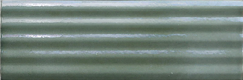 Mini Green Stripes Glossy - Gres Effetto Mattoncino Rigato Lucido 5x15