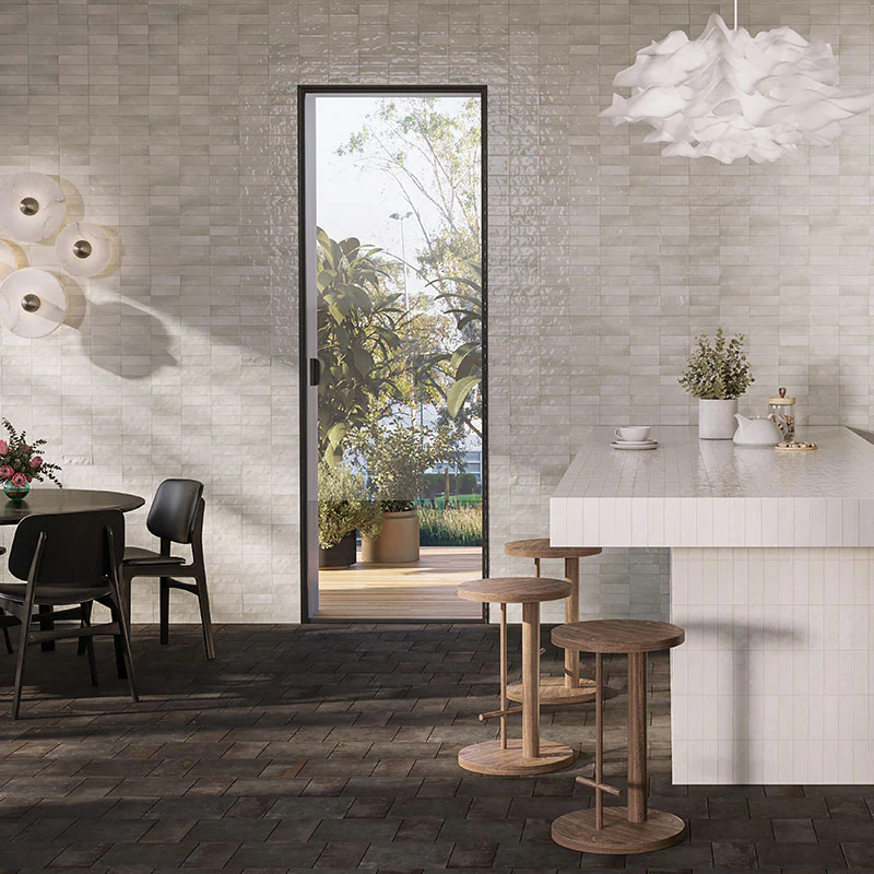 Mini Grey Glossy - Gres Effetto Mattoncino Lucido 5x15