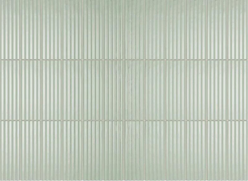 Mini Mint Stripes Glossy - Gres Effetto Mattoncino Rigato Lucido 5x15 - Image 3