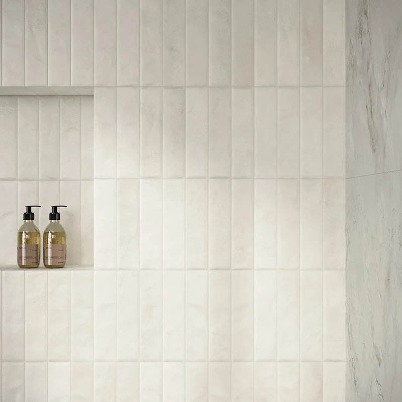 Miniature Cera Bianco Latte - Gres Effetto Mattoncino 6x24