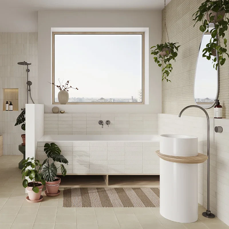 Miniature Fornace Bianco Minerale - Gres Effetto Mattoncino 6x24