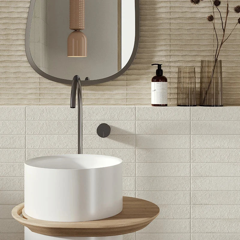 Miniature Fornace Bianco Minerale - Gres Effetto Mattoncino 6x24 - Image 5