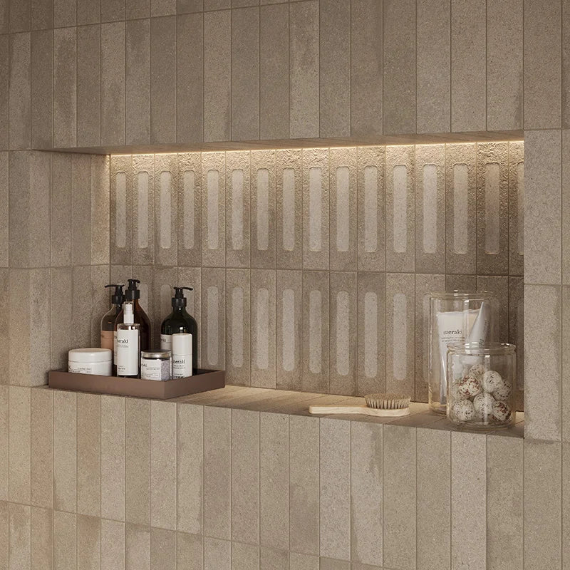 Miniature Fornace Formella Bruno Bistro - Gres Effetto Mattoncino Rigato 6x24