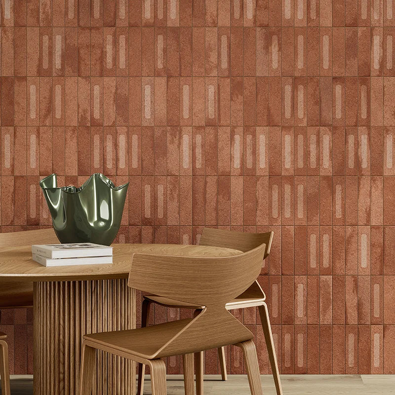 Miniature Fornace Formella Rosso Mattone - Gres Effetto Mattoncino Rigato 6x24