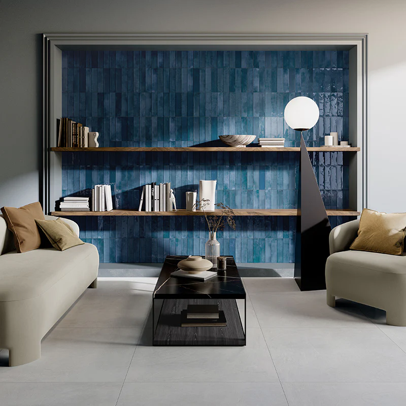 Mojave Blu - Gres Effetto Mattoncino Lucido 6x25