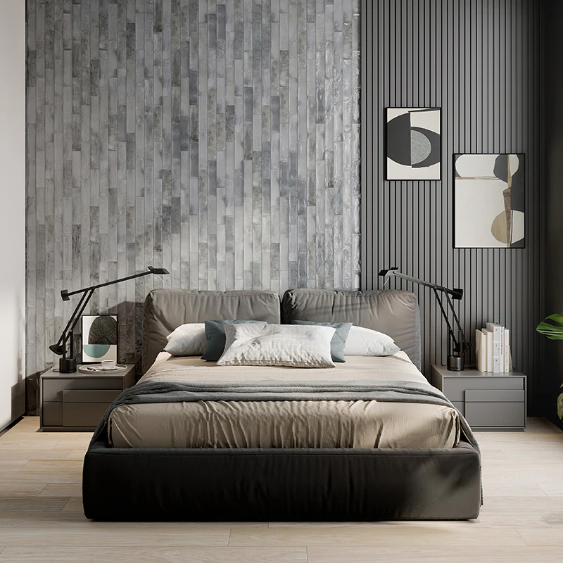 Mojave Light Grey - Gres Effetto Mattoncino Lucido 6x25