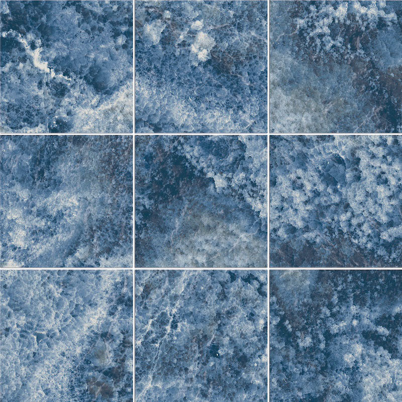 Moon Blue - Gres Porcellanato Effetto Nuvolato Lucido 15x15 - Image 2