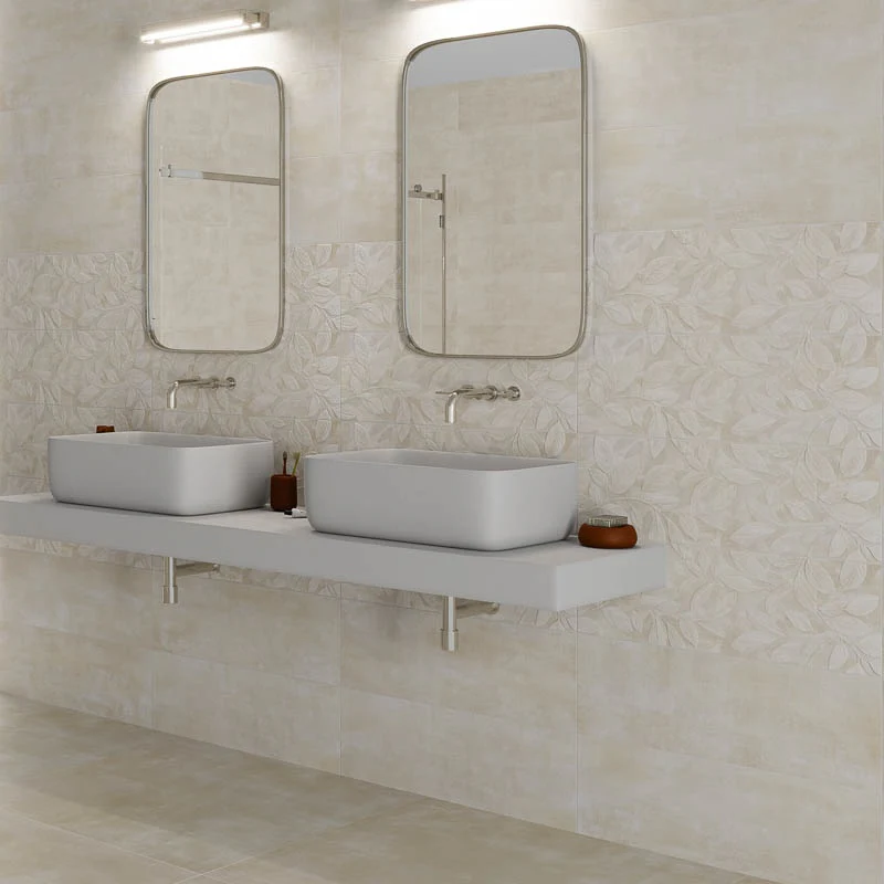 More Plus Springtime Ivory - Rivestimento Decorato Floreale 25x75 Rettificato