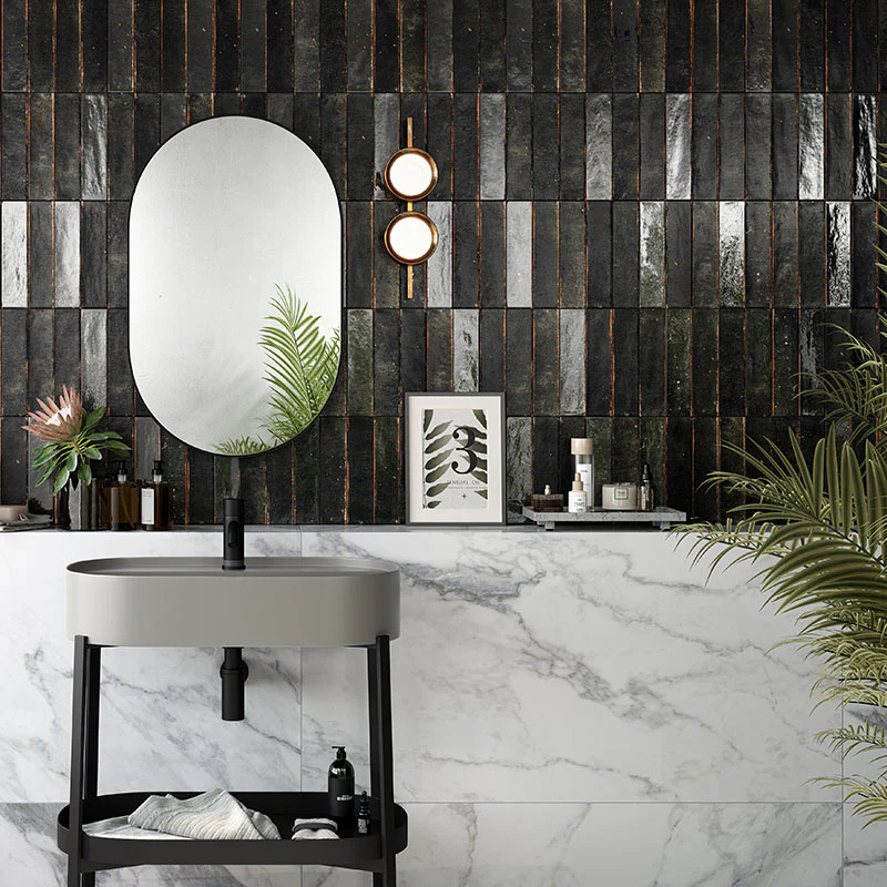 Noho Black - Gres Effetto Mattoncino Opaco 6x25
