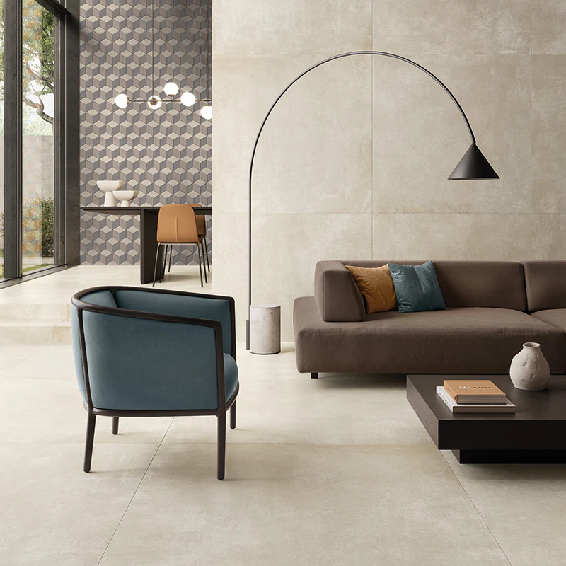 Noord Ivory - Gres effetto cemento industriale 80x80 rettificato