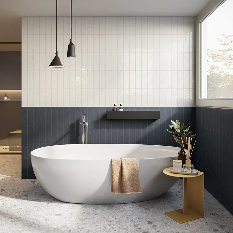 Nuances Neve Lux - Gres Effetto Mattoncino Lucido 8x25