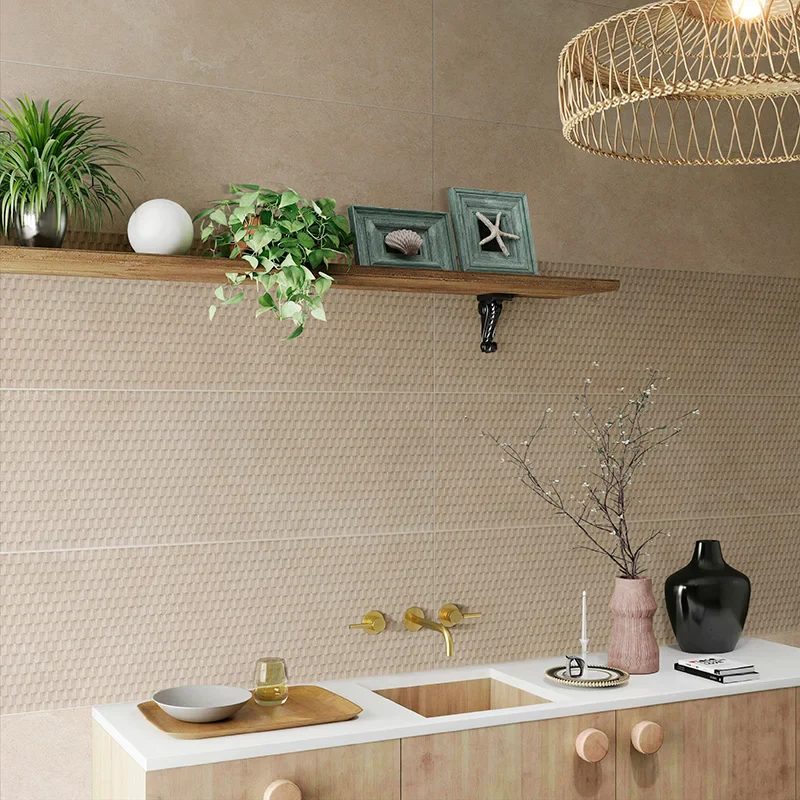 Oasi Illusione Avana - Rivestimento Decorato Geometrico 33x100
