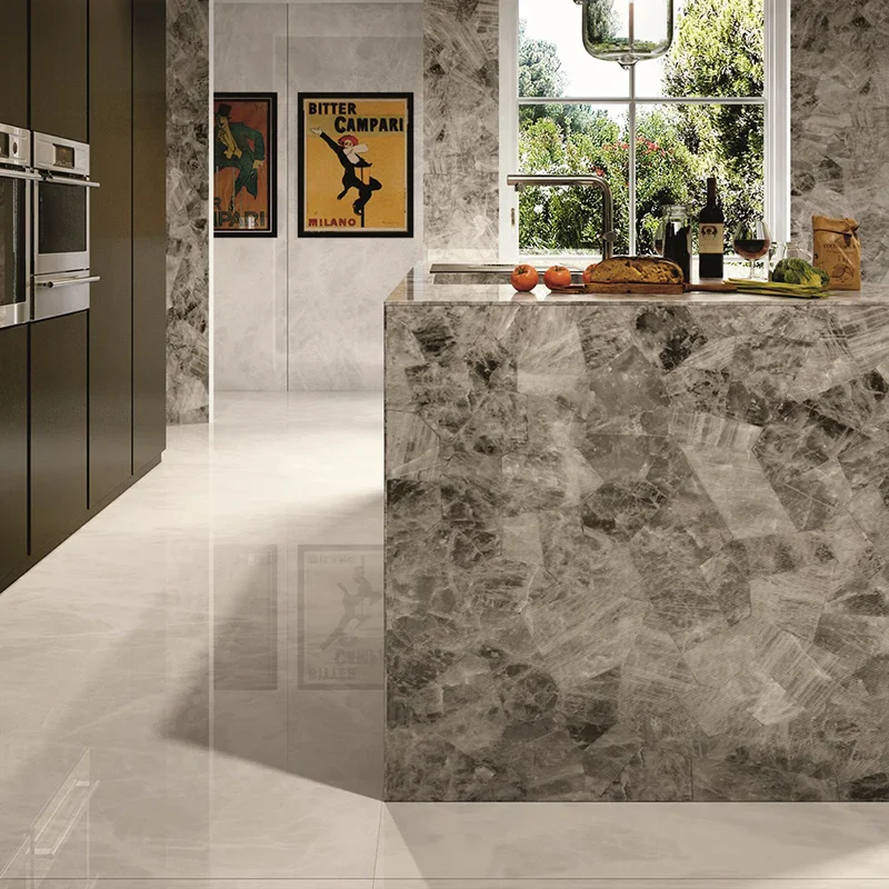 Onici Quarzo Lux - Gres Effetto Onice Lucido 120x120 SP. 6 mm Rettificato