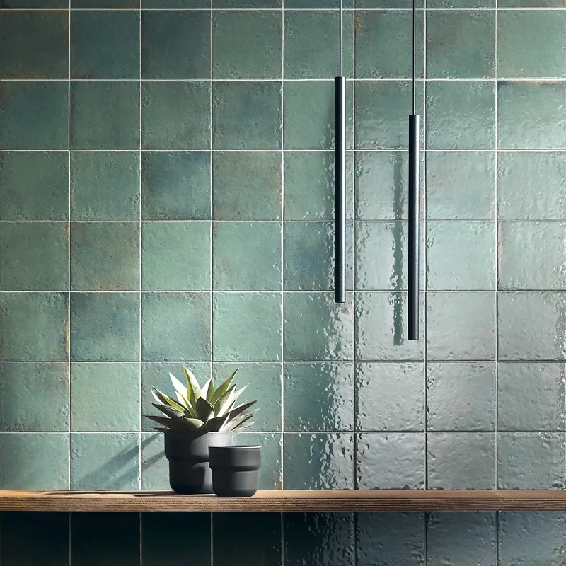 Oxida Square Green -  Rivestimento In Gres Porcellanato Lucido 16,5x16,5