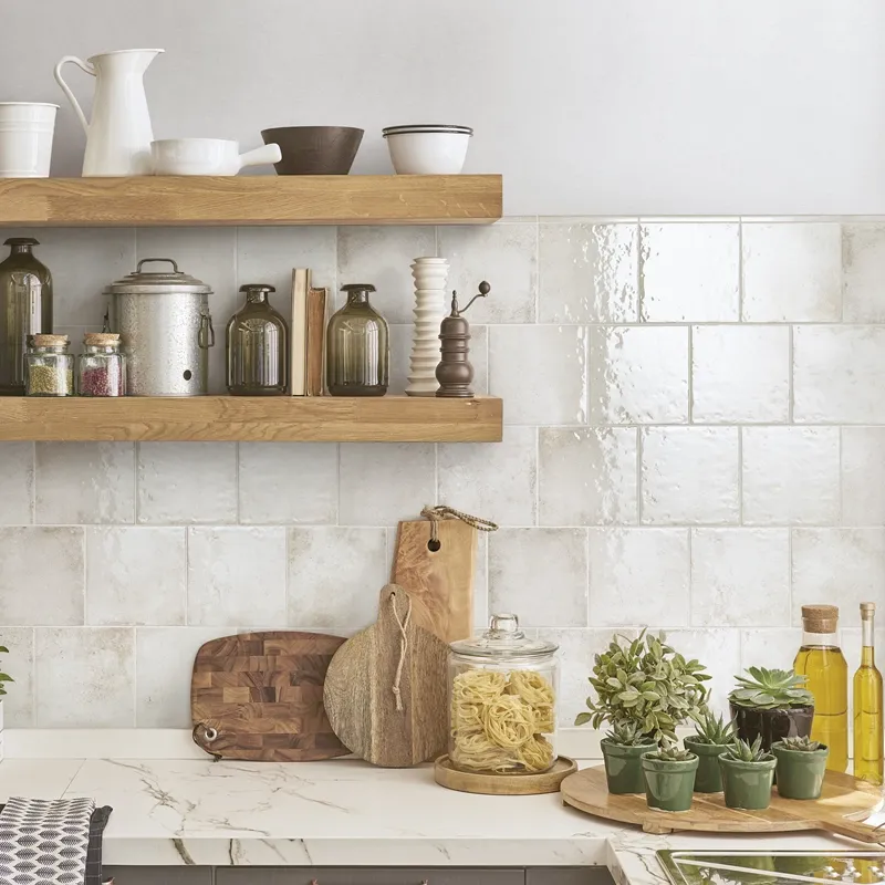 Oxida Square White -  Rivestimento In Gres Porcellanato Lucido 16,5x16,5