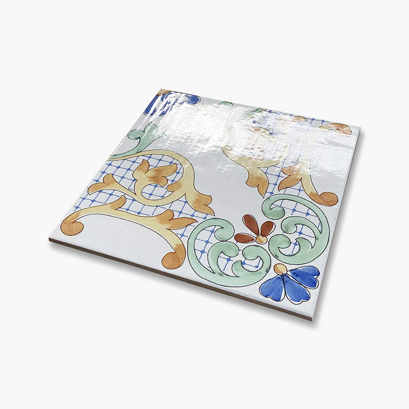Palinuro Decoro Camerota - Gres Porcellanato Effetto Maiolica Decorato 34x34 Lucido - Image 3