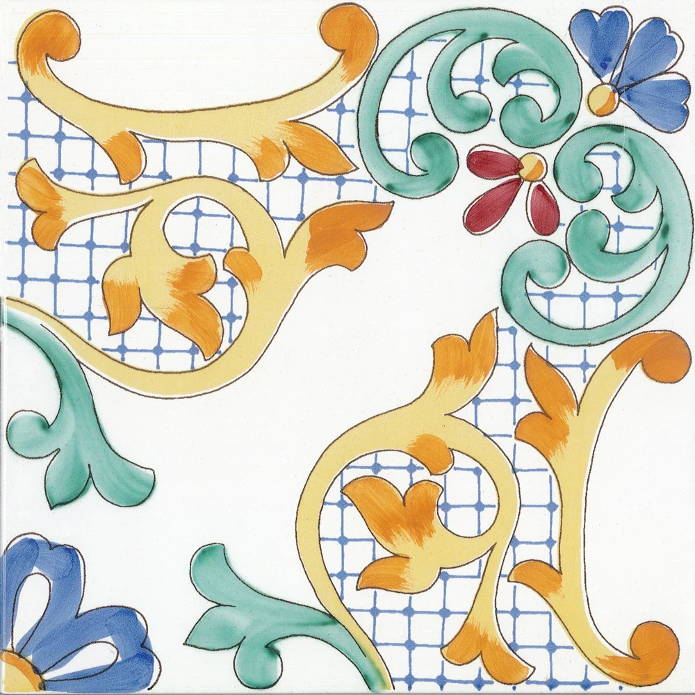 Palinuro Decoro Camerota - Gres Porcellanato Effetto Maiolica Decorato 34x34 Lucido - Image 4