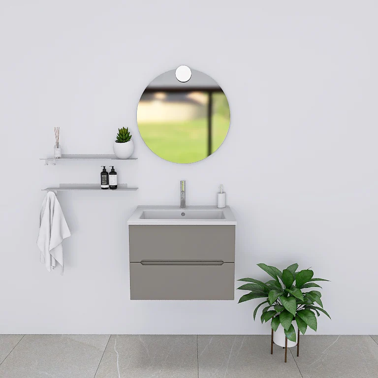 Pandora 01 - Mobile da Bagno Sospeso con lavabo in mineralmarmo - Image 2