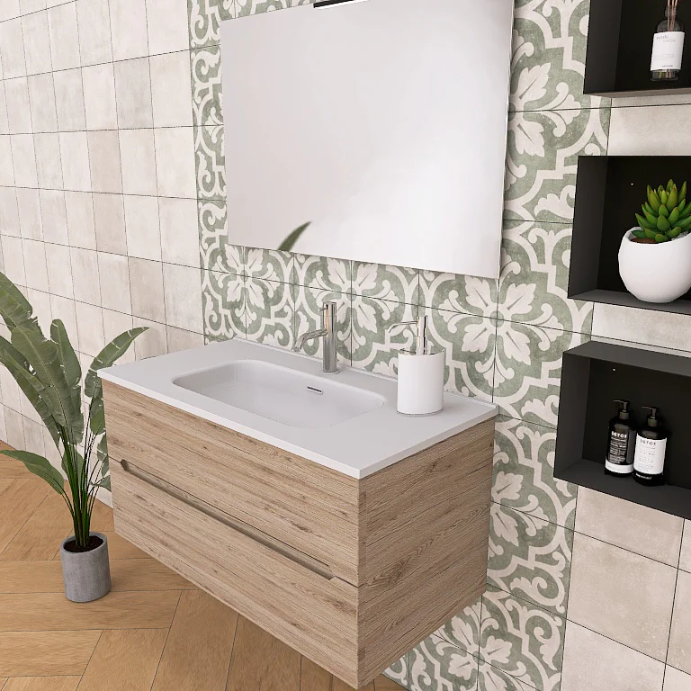 Pandora 02 - Mobile da Bagno Sospeso con lavabo in ceramica - Image 12