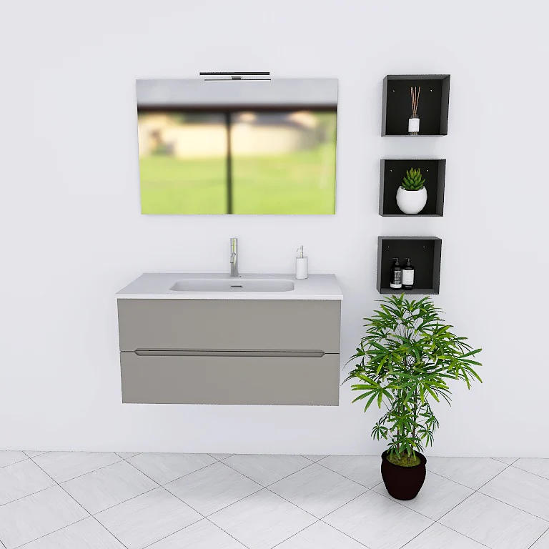 Pandora 02 - Mobile da Bagno Sospeso con lavabo in ceramica - Image 14