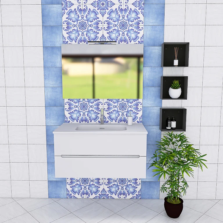 Pandora 02 - Mobile da Bagno Sospeso con lavabo in ceramica - Image 4