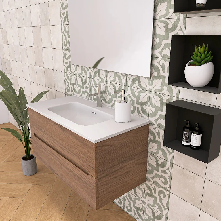 Pandora 02 - Mobile da Bagno Sospeso con lavabo in ceramica - Image 7