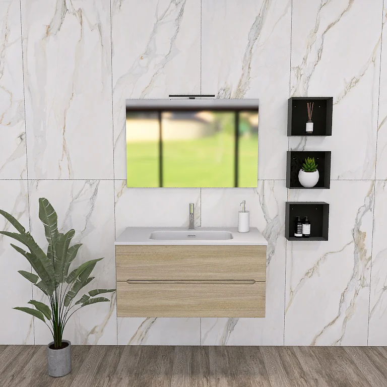 Pandora 02 - Mobile da Bagno Sospeso con lavabo in ceramica - Image 8